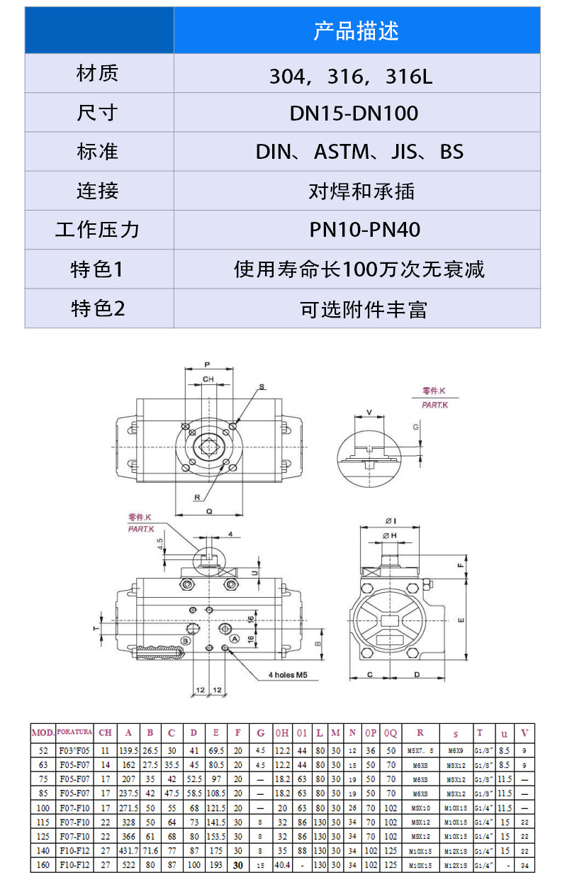 金属气动球阀